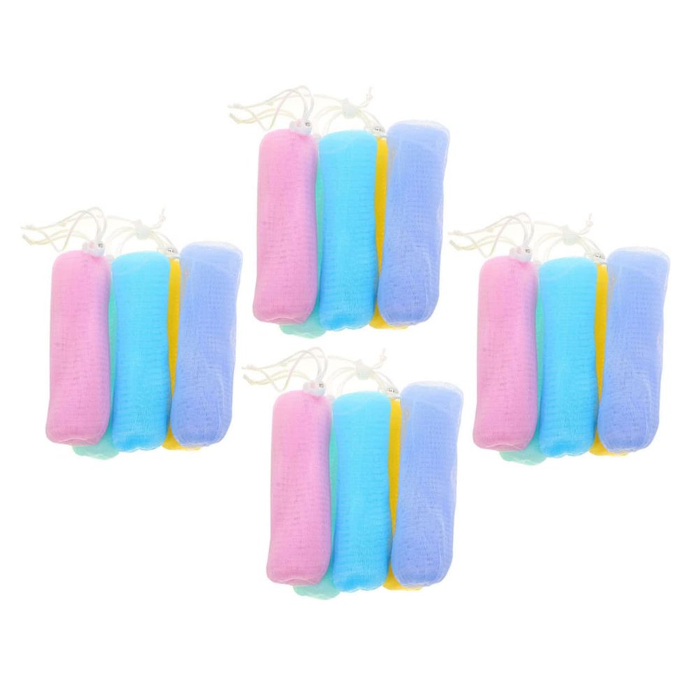 Beatifufu 20pcs Multi-layer Soap Foaming Bags Exfoliating Mesh Soap Pouches for Gentle Cleansing for Handmade Facial Wash Gels Colors