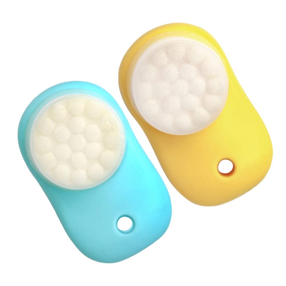Beatifufu 2pcs Silicone Facial Brush Heads Manual Exfoliating Cleansing Tool Gentle Face Cleansing Brush for Women Travel-Sized Easy to Carry