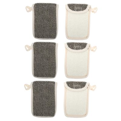 Ipetboom 6pcs Soap Foaming Pouches Black Linen Soap Bags for Shower and Bath Exfoliating Mesh Design