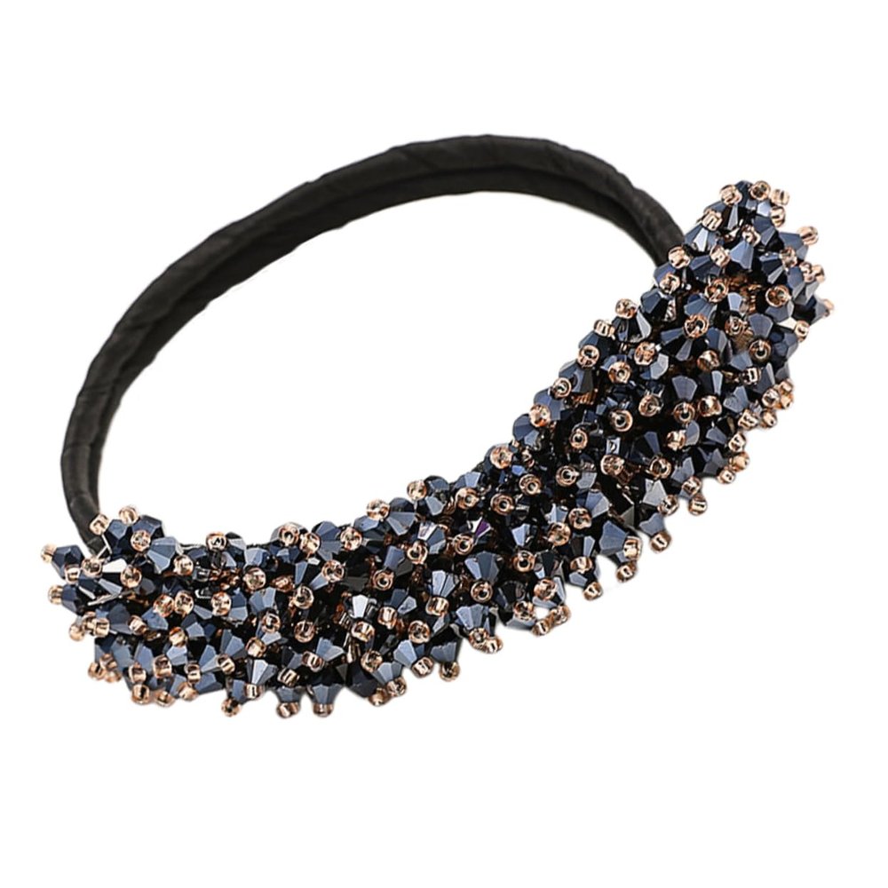 Ipetboom Elegant Crystal Hair Bun Maker Lightweight Diy Donut Hairstyle Curler Band for Women and Girls Daily Wear Special Occasions