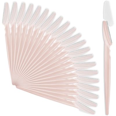 21 Pcs Light Pink Eyebrow Razors, Face Razors Multipurpose, Exfoliating Dermaplaning Tools, Eyebrow Trimmers Shaver with Protective Cover, Facial Hair Removal for Women Men Body Use
