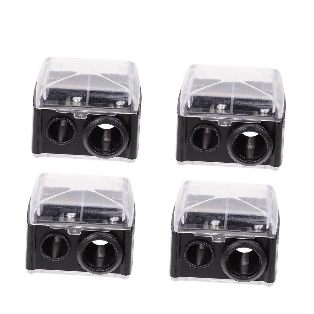 Beatifufu 4pcs Makeup Pen Sharpener Dual Eyebrow Eyeliner Pencil Sharpener for Women Black Convenient Tool Lid for Less Essential Makeup Supplies for All Cosmetic Pencils