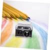 Beatifufu 4pcs Makeup Pen Sharpener Dual Eyebrow Eyeliner Pencil Sharpener for Women Black Convenient Tool Lid for Less Essential Makeup Supplies for All Cosmetic Pencils view 3