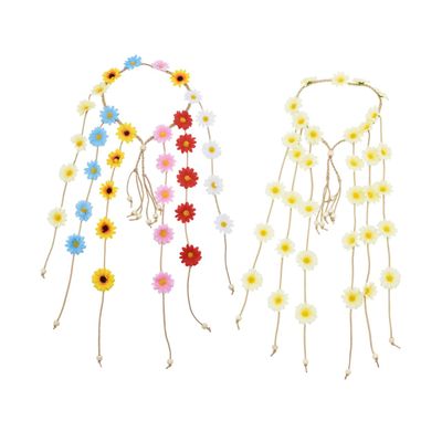 Ipetboom 2pcs Bohemian Headband Daisy Flower Headband for Women Fashion Floral Girls Holiday Hairband