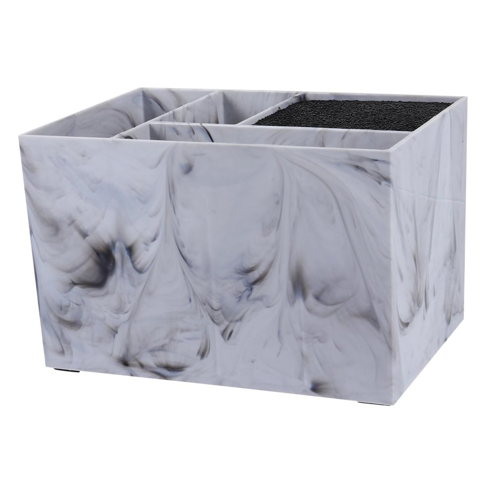 Ipetboom Professional Hairdressing Scissor Holder Tool Organizer Anti-Slip Multi-Functional Storage Box for Salon Home Use Efficient Scissors Comb Storage Stylish Marble Design