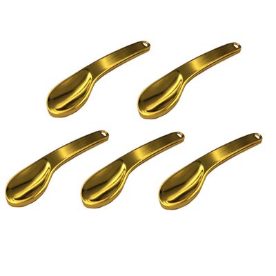 Beatifufu 5pcs Zinc Alloy Facial Mask Scoop Eye Cream Spoon Cosmetics Spoon for Makeup Application Durable Smooth Surface for Diy Skincare Golden Finish