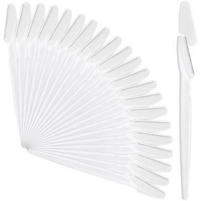 21 Pcs White Eyebrow Razors, Face Razors Multipurpose, Exfoliating Dermaplaning Tools, Eyebrow Trimmers Shaver with Protective Cover, Facial Hair Removal for Women Men Body Use