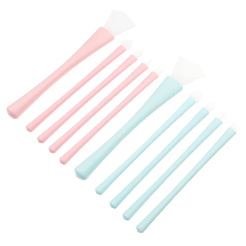 Ipetboom 2sets Silicone Makeup Brush Applicator Kit Lip Makeup Brush Eyeliner Tool for Smooth Application Easy to Use for Skincare and Beauty Routines