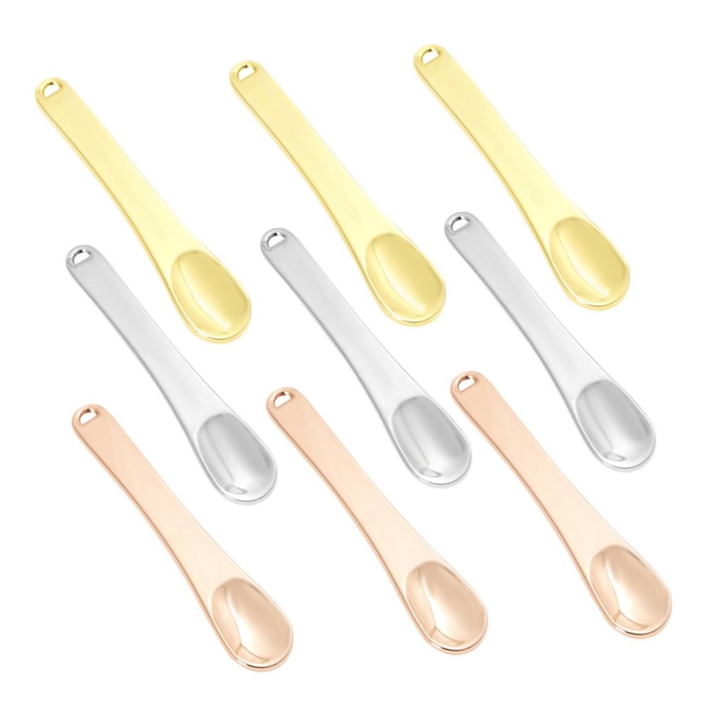 Beatifufu 9pcs Mixing Spatulas Reusable Skin Care Tool for Eye Cream and Face Cream Application Includes Gold Silver and Rose Clean and Hygienic Cosmetic Use