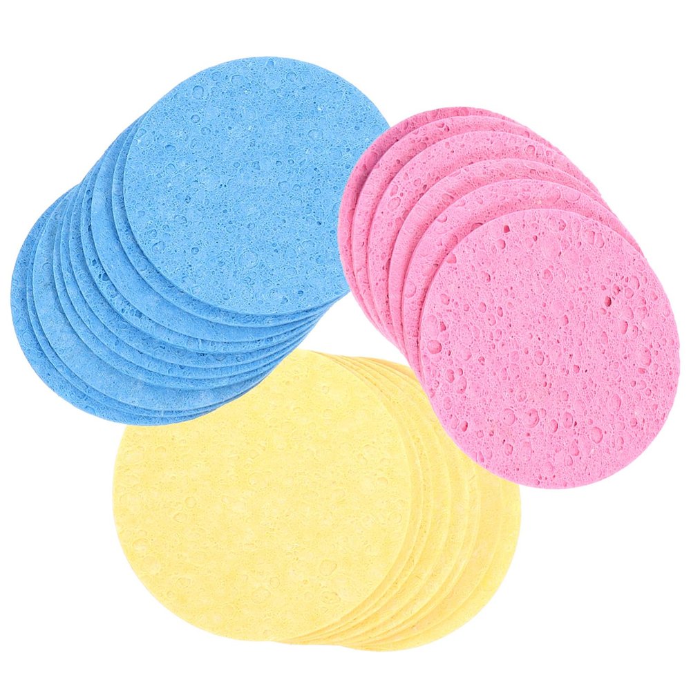 Beatifufu 30pcs Compressed Makeup Removal Sponges Facial Cleansing Great Absorption for Skin Brightening