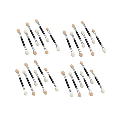 Ipetboom 30pcs Double-ended Eyeshadow Brush Portable Makeup Applicators for Women Durable Aluminum Tube Smooth Latex Tips for Easy Blending and Application for Travel and Daily Use