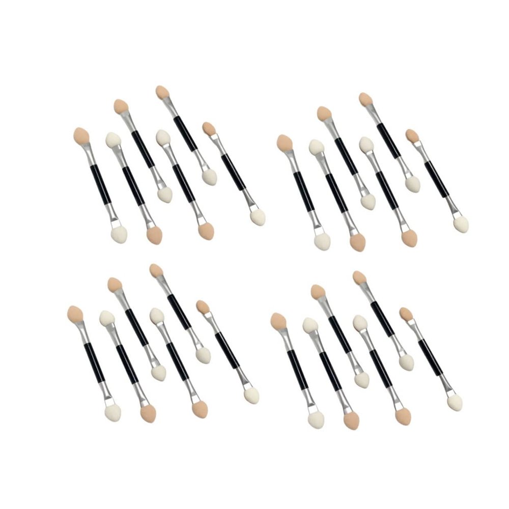 Ipetboom 30pcs Double-ended Eyeshadow Brush Portable Makeup Applicators for Women Durable Aluminum Tube Smooth Latex Tips for Easy Blending and Application for Travel and Daily Use