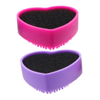 Ipetboom 2pcs Silicone Makeup Brush Cleaning Box Easy to Use Sponge Tool for Daily Makeup Needs Compact Lightweight Mixed Colors
