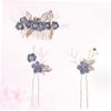 Ipetboom 3pcs Floral Hair Accessories Set for Boy Girl Includes Large Hair Comb and Small Hairpins Handmade Vintage Design for Special Occasions Girls Hairstyles view 2