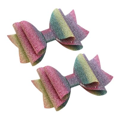Ipetboom 2pcs Rainbow Gradient Hair Clips Creative Bowknot Hair Pins for Women and Girls Fashionable and Lightweight Accessories for Parties and Gatherings Unique Delicate Design