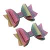 Ipetboom 2pcs Rainbow Gradient Hair Clips Creative Bowknot Hair Pins for Women and Girls Fashionable and Lightweight Accessories for Parties and Gatherings Unique Delicate Design view 1