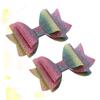Ipetboom 2pcs Rainbow Gradient Hair Clips Creative Bowknot Hair Pins for Women and Girls Fashionable and Lightweight Accessories for Parties and Gatherings Unique Delicate Design view 2
