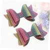 Ipetboom 2pcs Rainbow Gradient Hair Clips Creative Bowknot Hair Pins for Women and Girls Fashionable and Lightweight Accessories for Parties and Gatherings Unique Delicate Design view 3