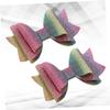 Ipetboom 2pcs Rainbow Gradient Hair Clips Creative Bowknot Hair Pins for Women and Girls Fashionable and Lightweight Accessories for Parties and Gatherings Unique Delicate Design view 4