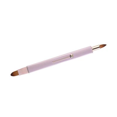 Ipetboom 1pc Retractable Dual-headed Lip Brush for Precise Lip Application Mini Professional Makeup Tool Cover Portable for Daily and Travel Use