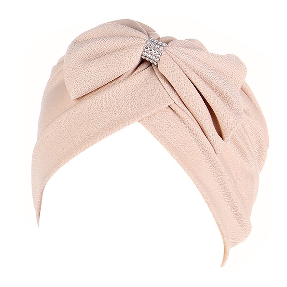 1 Piece Stretch Head Wrap Fashion Headband Solid Color Hair Turban Neck Sleeve Soft Breathable Turban (Beige, One Size)