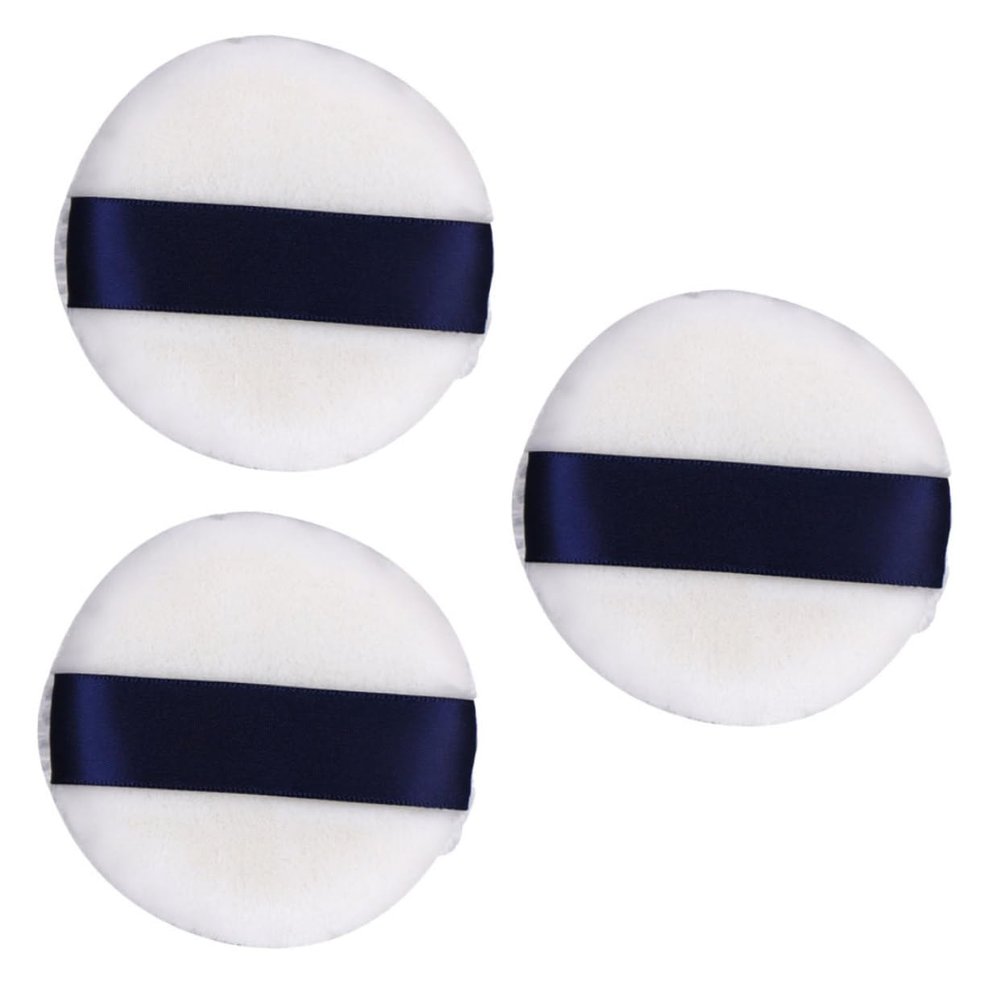 Ipetboom 3pcs Body Shimmer Powder Velvet Puff for Face Makeup Powder Foundation Fluffy for Women