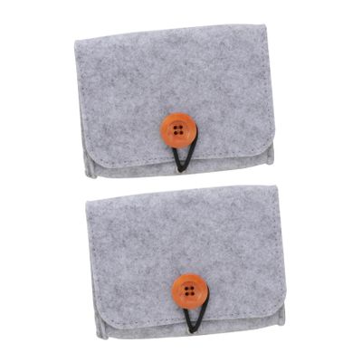 Ipetboom 2pcs Small Essential Oil Storage Bag Compact Travel Pouch for Six Bottles Durable Felt and Non-woven Organizer Practical for Home Go Use Grey