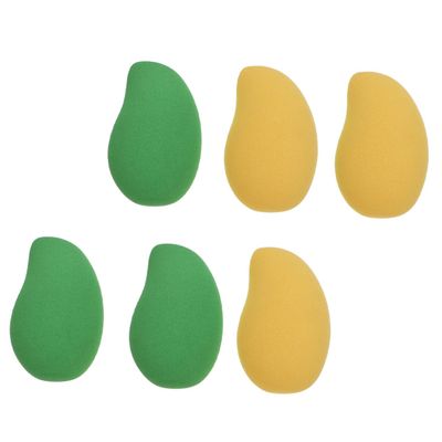 Beatifufu Mango Shape Makeup Puff 6pcs Powder for Dry Wet Application Cosmetics Sponge Set