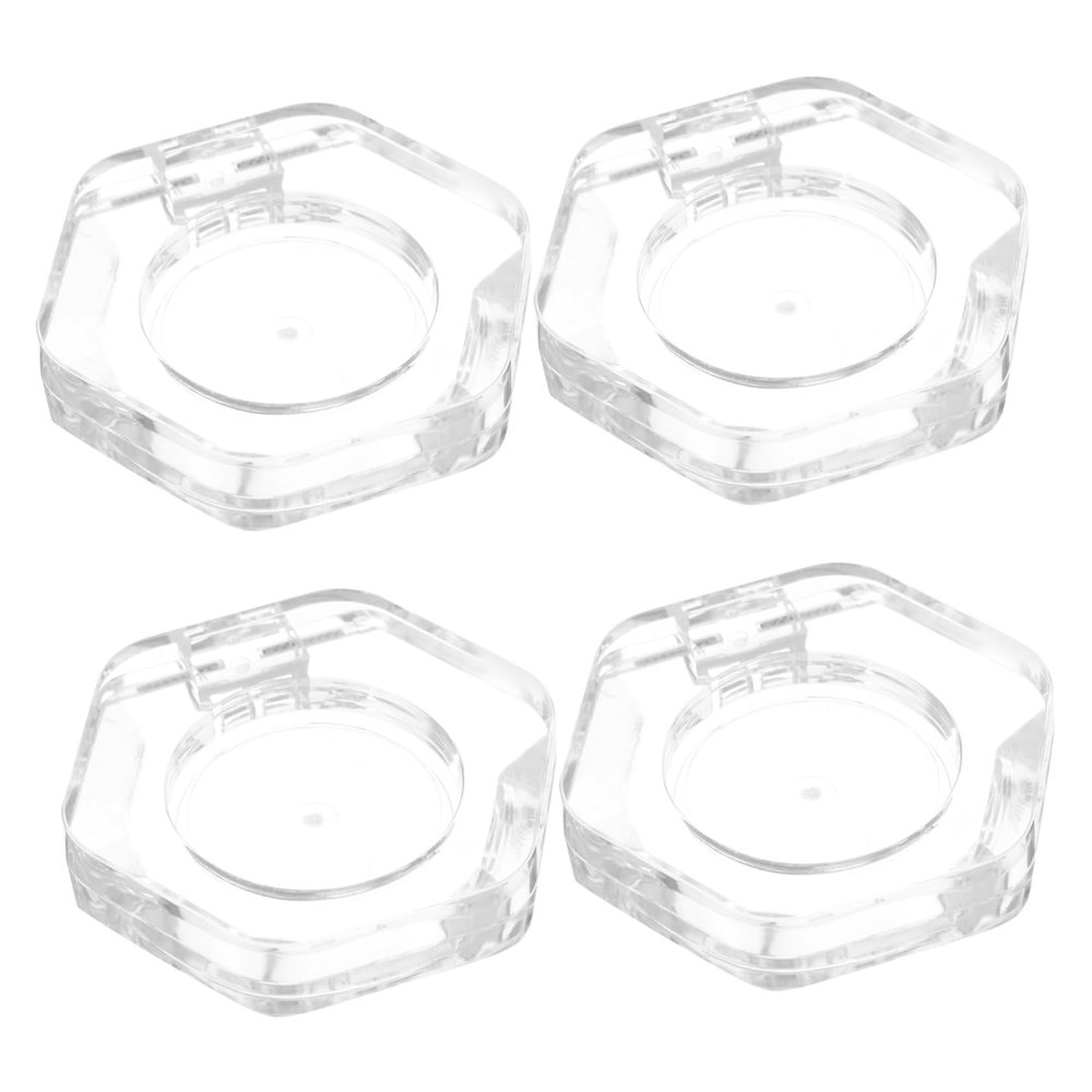 Ipetboom 4pcs Empty Eyeshadow Pans Hexagon Refillable Makeup Containers for Women Lightweight and Travel-friendly Blusher Pans for Outdoor Use and Cosmetic Storage