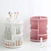 Plastic Makeup Organiser 360 Degree Rotating Adjustable Jewelry and Cosmetic Display Stand 4 Adjustable Levels Make Up Storage Box (Color : Pink) (White) view 2