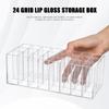 24-Slot Acrylic Lipstick Organizer - Transparent Makeup Storage Case for Lip Gloss Brushes and Cosmetics - Stylish Desktop Display Rack view 2