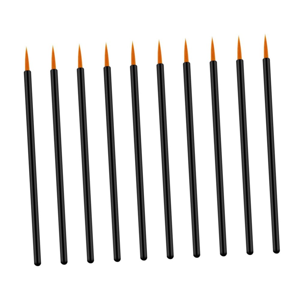 Ipetboom 100pcs Disposable Eyeliner Brushes Plastic Handles Nylon Bristles for Precision Eye Makeup Application for Liquid Eyeliner and Cosmetic Use Yellow