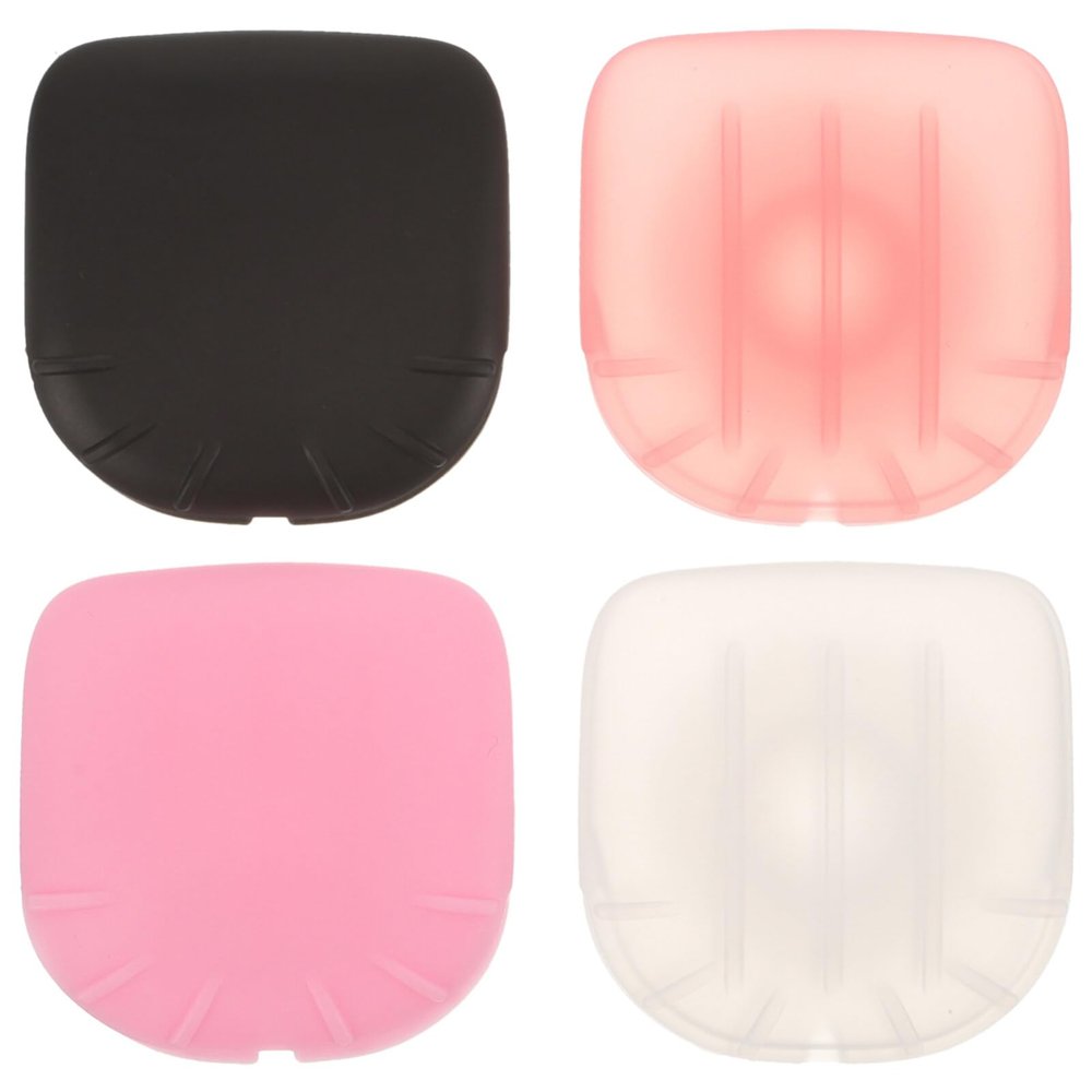 NOLITOY Silicone Makeup Brush Covers 4pcs Heart Shaped Brush Guards Protectors Cover Cosmetic Brushes Caps Anti Lost Dirt Proof Travel Reusable Sleeve for Women Girls