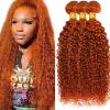 Fabimiya Bundles Human Hair 20 22 24 Inch Deep Wave Orange Ginger 350 Human Hair Bundles 12A Unprocessed Brazilian Virgin Hair Quick Weave Bundles for Black Women view 1
