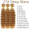 Fabimiya Bundles Human Hair 24 26 28 Inch Deep Wave Brown 27 Color Human Hair Bundles 12A Unprocessed Brazilian Virgin Hair Quick Weave Bundles for Black Women view 3