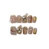 Handmade Christmas Wearing Armor Handmade Light Luxury Style Christmas Tree Bow Nail Patch Short False Nails (Size : L) view 1