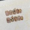 Handmade Christmas Wearing Armor Handmade Light Luxury Style Christmas Tree Bow Nail Patch Short False Nails (Size : L) view 3