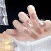 ENZEBAOFU Handmade nail art wearing fake nail patches rabbit nail art detachable pink (Size : L) view 2