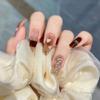 ENZEBAOFU Handmade Nail Wearing False Nail Patch New Magic Mirror French Halo Dye Cute Nail Patch (Size : M) view 1