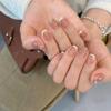 ENZEBAOFU Handmade Nail Art Wearing Nail Stickers, Short French Style Sparkling Diamond Light Luxury Nude Nail Art (Size : M), 2215813038281 view 1