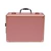 GXFCHYL Makeup Train Case with Mirror and Light 2-trays Cosmetic Organizer Box with Lock Portable Handled Travel Cosmetic Box Large Makeup Artist Organizer Kit for Women and Girls (Rose Gold) view 4
