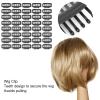 40pcs Hair Extension Wigs Snap Clips Set, Stainless Steel 9 Teeth Snap Comb Clips, Fit for Women Hair Extensions(Black) view 3