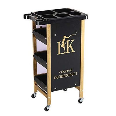 Trolley On Wheels Tool Beauty Salon Rolling Cart with 3 Drawer 20 kg Capacity Hairdressing Trolley with Wheel Beauty Tool Utility Cart with Hair Dryer Holder