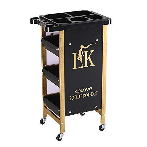 Trolley On Wheels Tool Beauty Salon Rolling Cart with 3 Drawer 20 kg Capacity Hairdressing Trolley with Wheel Beauty Tool Utility Cart with Hair Dryer Holder