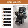 YIYIBYUS Rolling Makeup Case Trolley, Makeup Organizer Salon Trolley Rolling Cart Beauty Drawer Lockable Cabinet Cosmetic Organizer with 4 Wheels for Stylist Nail Technician Salon view 3