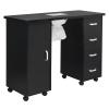 Rolling Manicure Table, Nail Beauty Manicure Desk On Wheel, Nail Desk for Nail Tech, Beauty Salon Black, Manicure Table Nail Desk for Nail Tech, Nail Table Beauty Salon Tech Station 109 x 45 x 80CM view 1