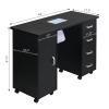 Rolling Manicure Table, Nail Beauty Manicure Desk On Wheel, Nail Desk for Nail Tech, Beauty Salon Black, Manicure Table Nail Desk for Nail Tech, Nail Table Beauty Salon Tech Station 109 x 45 x 80CM view 3