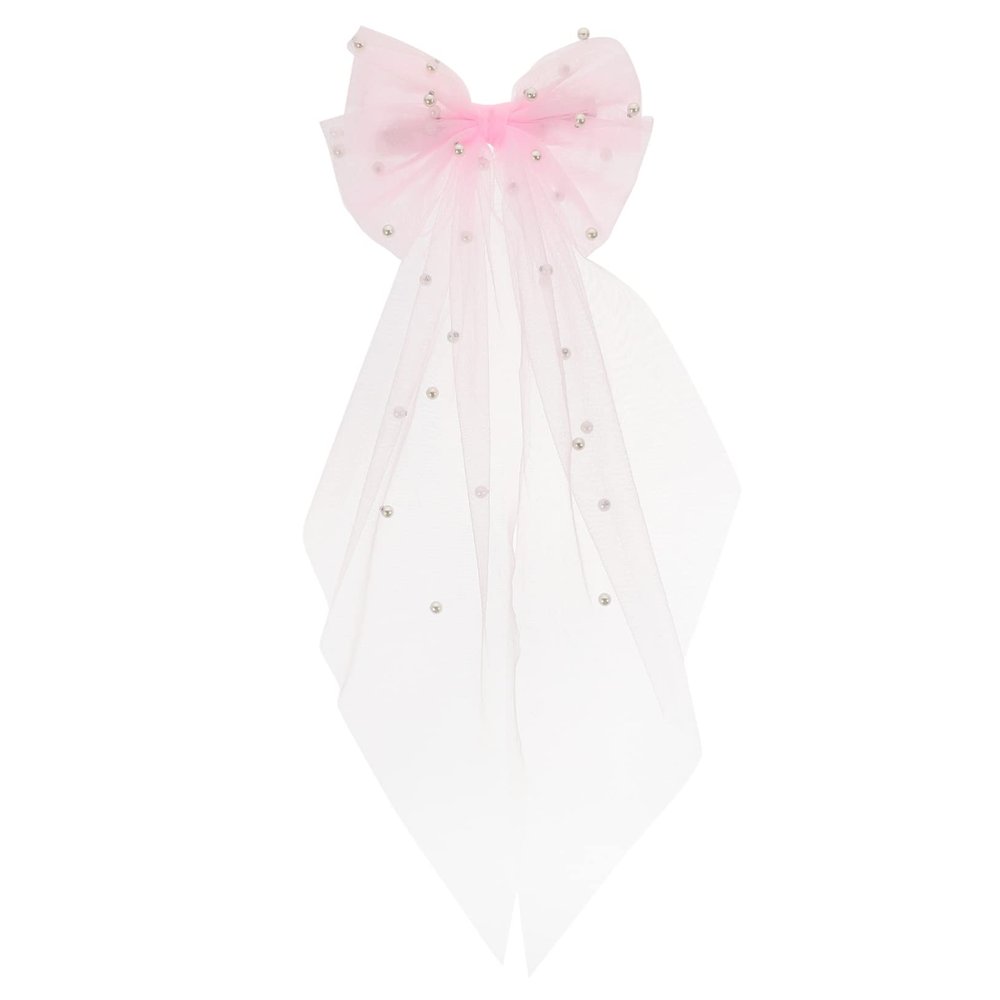 Ipetboom Bridal Hair Bow Decorative Hairpin Accents Elegant Girl Headdress for Weddings and Special Occasions Wide Tail Design for Girls and Women