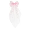 Ipetboom Bridal Hair Bow Decorative Hairpin Accents Elegant Girl Headdress for Weddings and Special Occasions Wide Tail Design for Girls and Women view 1