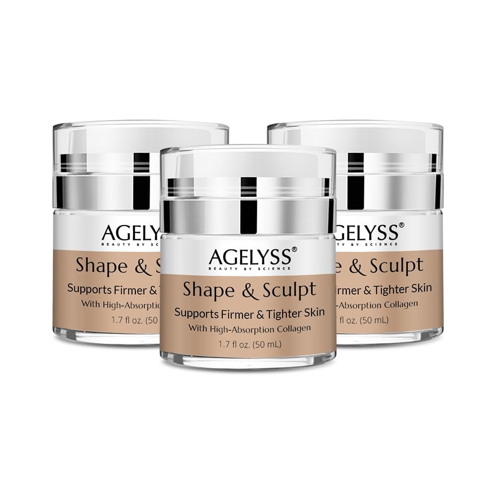 Agelyss Shape & Sculpt - Body Cream - Firm, Plump & Hydrate Skin - Paraben-Free, Cruelty-Free - 1.7 FL OZ - Pack of 3